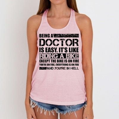 Being A Doctor Is Easy Women's Knotted Racerback Tank