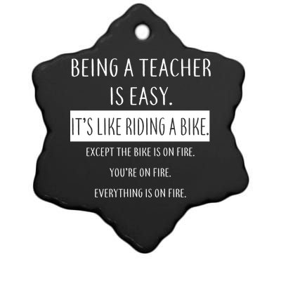 Being A Teacher Is Like Riding A Bike Ceramic Star Ornament