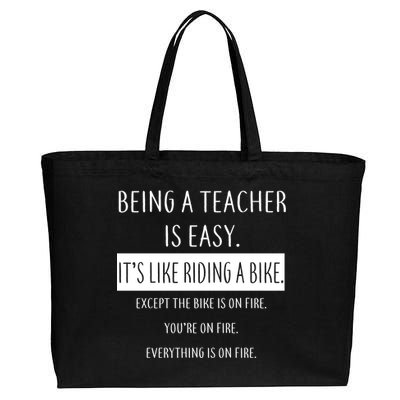 Being A Teacher Is Like Riding A Bike Cotton Canvas Jumbo Tote