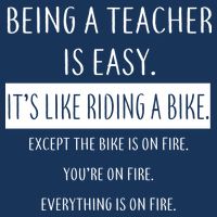 Being A Teacher Is Like Riding A Bike Cooling Performance Crew T-Shirt