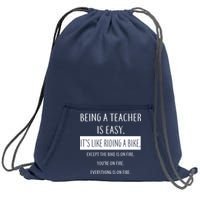 Being A Teacher Is Like Riding A Bike Sweatshirt Cinch Pack Bag