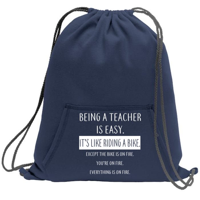 Being A Teacher Is Like Riding A Bike Sweatshirt Cinch Pack Bag