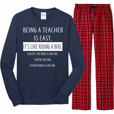 Being A Teacher Is Like Riding A Bike Long Sleeve Pajama Set