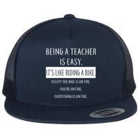 Being A Teacher Is Like Riding A Bike Flat Bill Trucker Hat