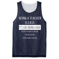 Being A Teacher Is Like Riding A Bike Mesh Reversible Basketball Jersey Tank