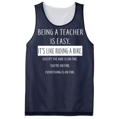 Being A Teacher Is Like Riding A Bike Mesh Reversible Basketball Jersey Tank