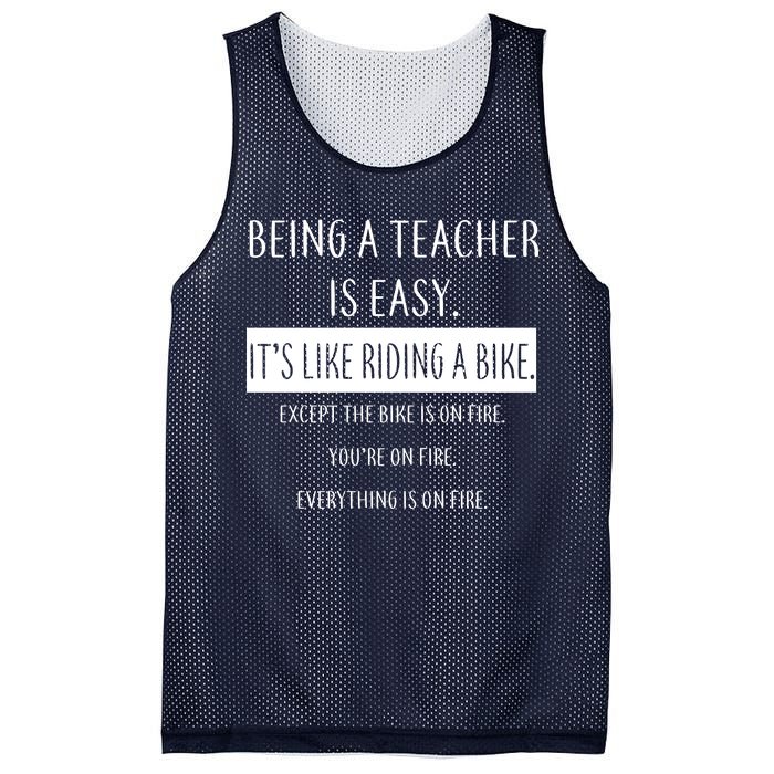 Being A Teacher Is Like Riding A Bike Mesh Reversible Basketball Jersey Tank