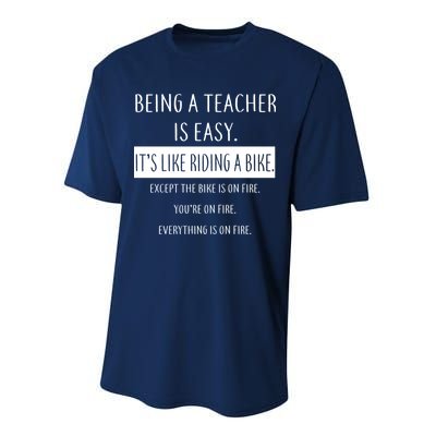 Being A Teacher Is Like Riding A Bike Performance Sprint T-Shirt