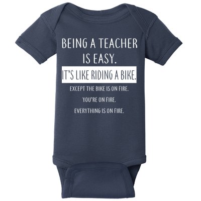 Being A Teacher Is Like Riding A Bike Baby Bodysuit