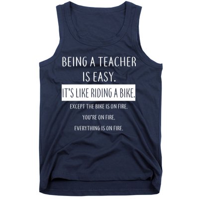 Being A Teacher Is Like Riding A Bike Tank Top