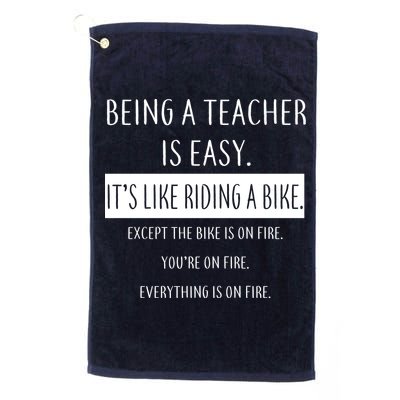 Being A Teacher Is Like Riding A Bike Golf Towel
