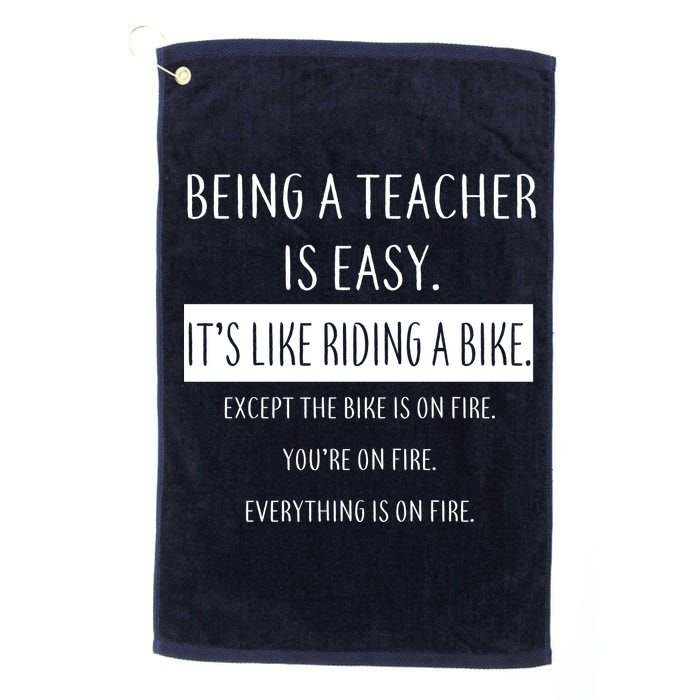 Being A Teacher Is Like Riding A Bike Golf Towel