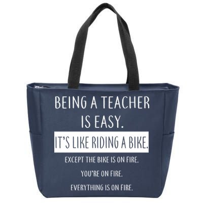 Being A Teacher Is Like Riding A Bike Zip Tote Bag