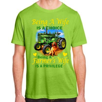 Being A Wife Is A Choice Being A Farmer's Wife IS A Privilege Adult ChromaSoft Performance T-Shirt