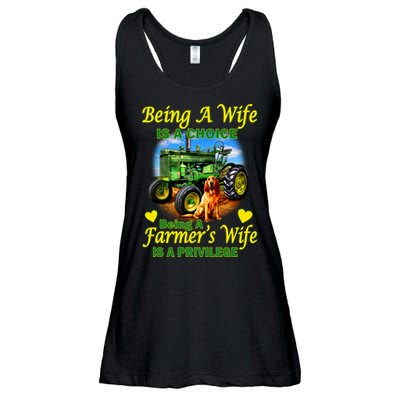 Being A Wife Is A Choice Being A Farmer's Wife IS A Privilege Ladies Essential Flowy Tank