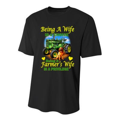 Being A Wife Is A Choice Being A Farmer's Wife IS A Privilege Youth Performance Sprint T-Shirt