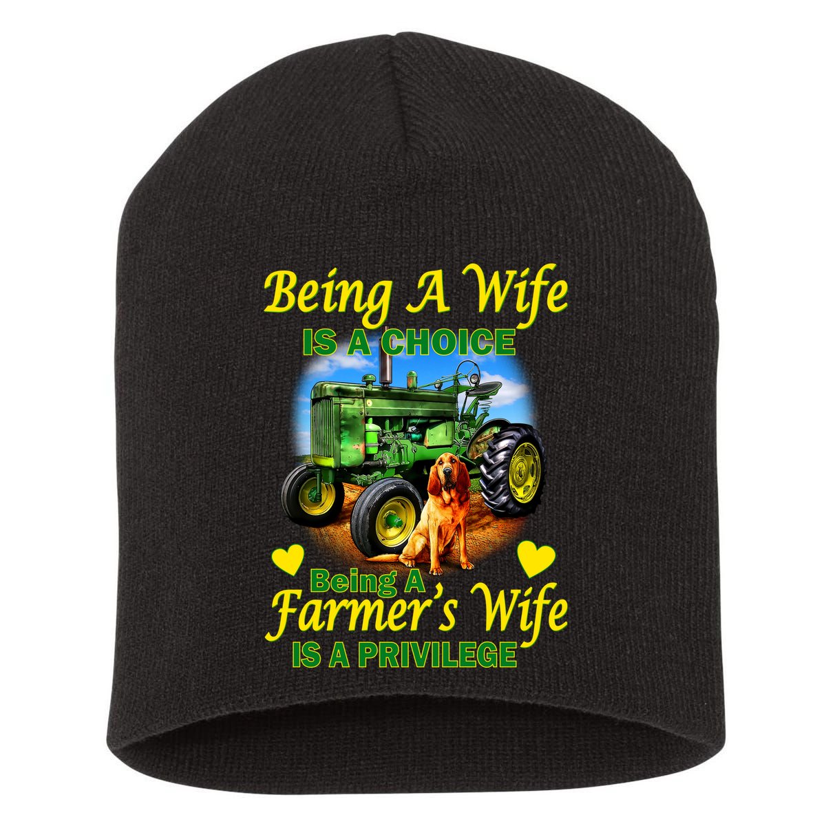 Being A Wife Is A Choice Being A Farmer's Wife IS A Privilege Short Acrylic Beanie
