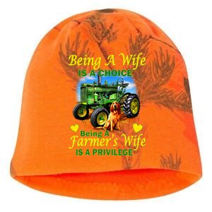 Being A Wife Is A Choice Being A Farmer's Wife IS A Privilege Kati - Camo Knit Beanie