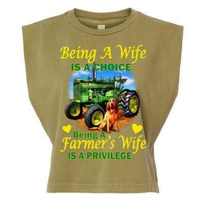 Being A Wife Is A Choice Being A Farmer's Wife IS A Privilege Garment-Dyed Women's Muscle Tee