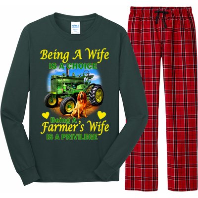 Being A Wife Is A Choice Being A Farmer's Wife IS A Privilege Long Sleeve Pajama Set