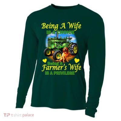 Being A Wife Is A Choice Being A Farmer's Wife IS A Privilege Cooling Performance Long Sleeve Crew