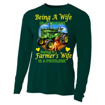 Being A Wife Is A Choice Being A Farmer's Wife IS A Privilege Cooling Performance Long Sleeve Crew