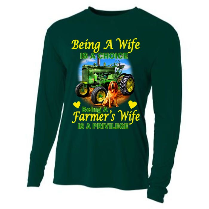 Being A Wife Is A Choice Being A Farmer's Wife IS A Privilege Cooling Performance Long Sleeve Crew