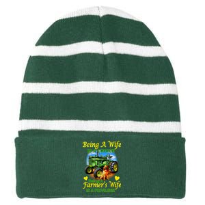 Being A Wife Is A Choice Being A Farmer's Wife IS A Privilege Striped Beanie with Solid Band