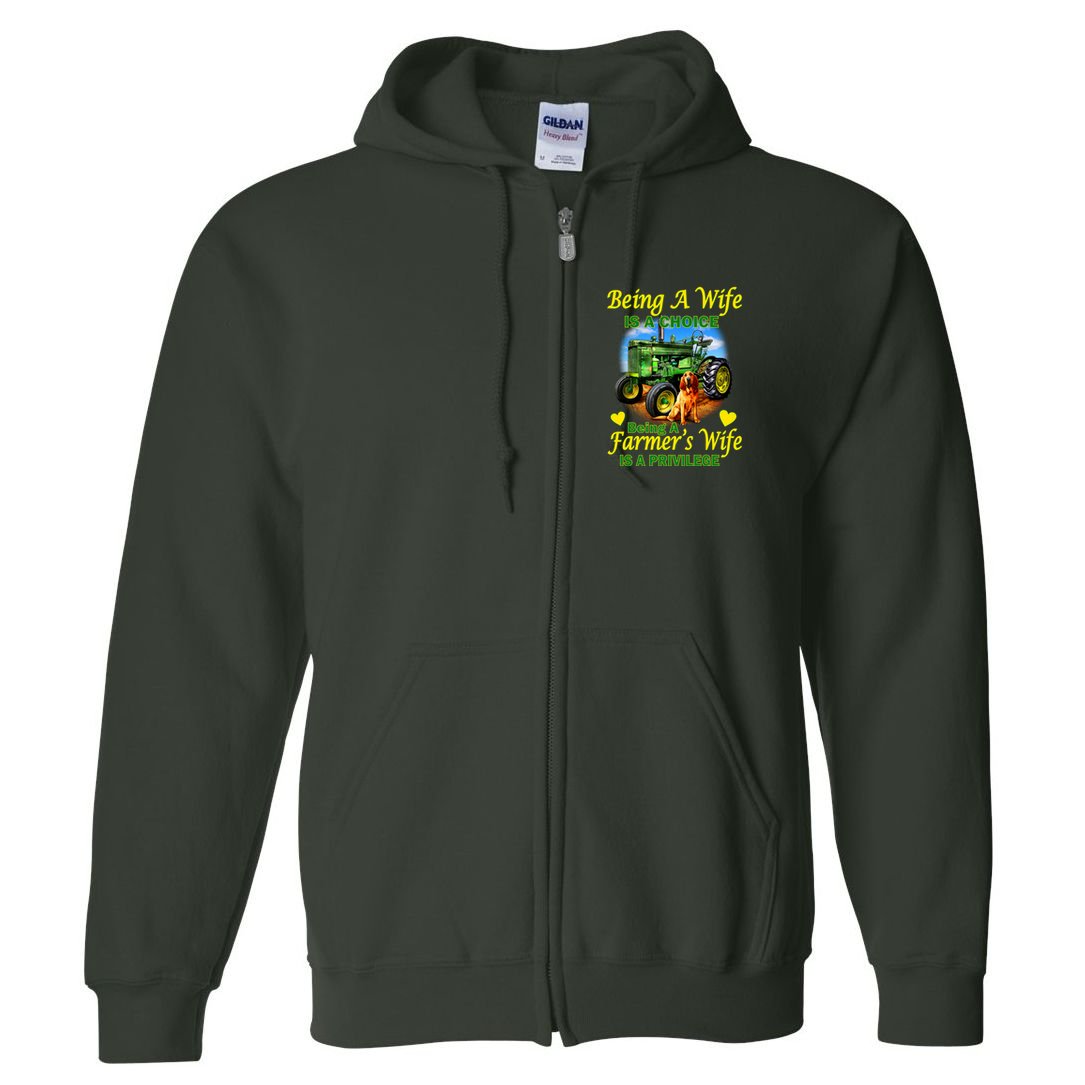 Being A Wife Is A Choice Being A Farmer's Wife IS A Privilege Full Zip Hoodie