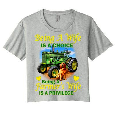 Being A Wife Is A Choice Being A Farmer's Wife IS A Privilege Women's Crop Top Tee