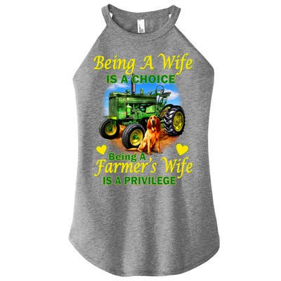 Being A Wife Is A Choice Being A Farmer's Wife IS A Privilege Women's Perfect Tri Rocker Tank