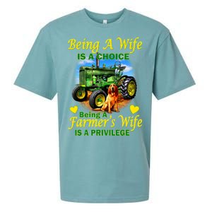 Being A Wife Is A Choice Being A Farmer's Wife IS A Privilege Sueded Cloud Jersey T-Shirt