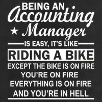 Being An Accounting Manager Riding A Bike In Hell 7 Panel Mesh Trucker Snapback Hat