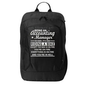 Being An Accounting Manager Riding A Bike In Hell City Backpack