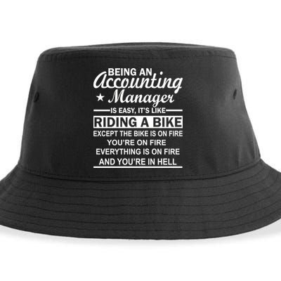 Being An Accounting Manager Riding A Bike In Hell Sustainable Bucket Hat