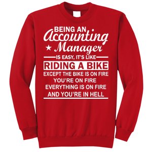 Being An Accounting Manager Riding A Bike In Hell Sweatshirt