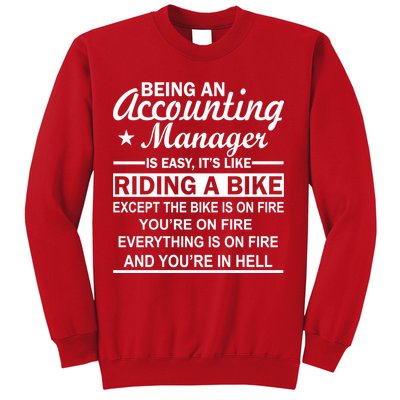 Being An Accounting Manager Riding A Bike In Hell Sweatshirt