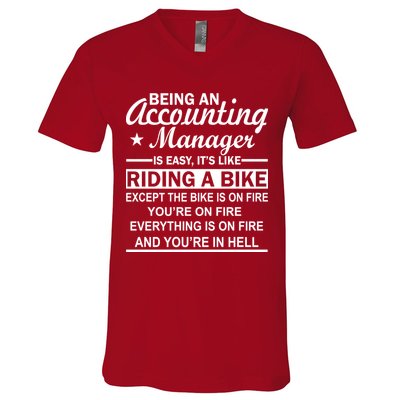 Being An Accounting Manager Riding A Bike In Hell V-Neck T-Shirt