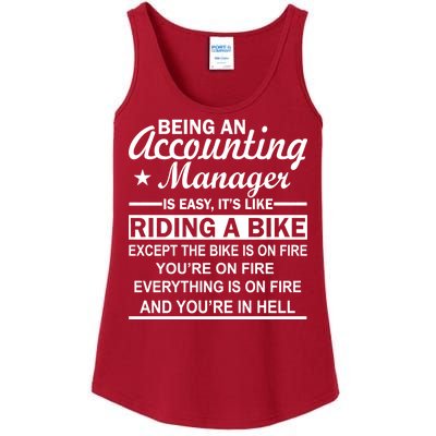 Being An Accounting Manager Riding A Bike In Hell Ladies Essential Tank