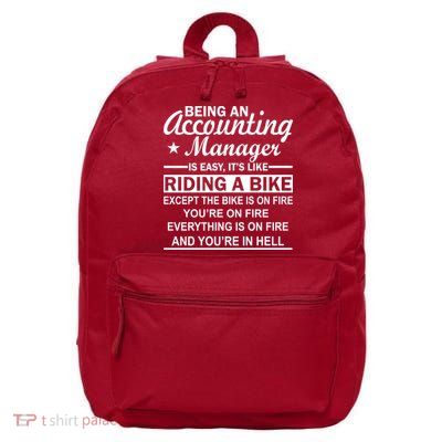 Being An Accounting Manager Riding A Bike In Hell 16 in Basic Backpack