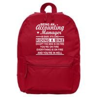 Being An Accounting Manager Riding A Bike In Hell 16 in Basic Backpack