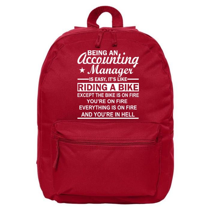 Being An Accounting Manager Riding A Bike In Hell 16 in Basic Backpack