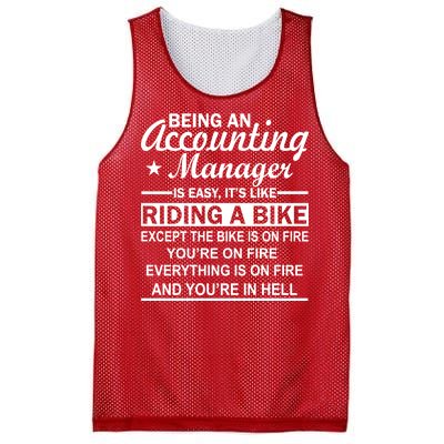 Being An Accounting Manager Riding A Bike In Hell Mesh Reversible Basketball Jersey Tank