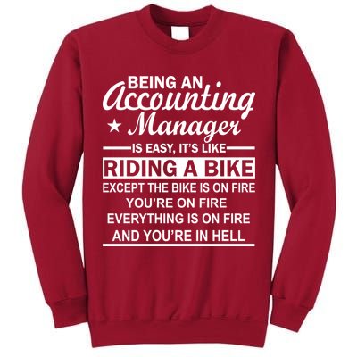 Being An Accounting Manager Riding A Bike In Hell Tall Sweatshirt