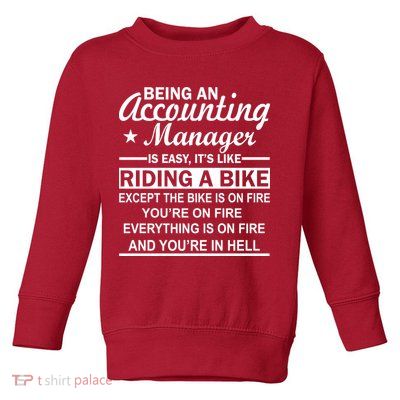 Being An Accounting Manager Riding A Bike In Hell Toddler Sweatshirt
