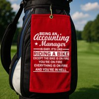 Being An Accounting Manager Riding A Bike In Hell Golf Towel