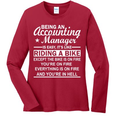 Being An Accounting Manager Riding A Bike In Hell Ladies Long Sleeve Shirt