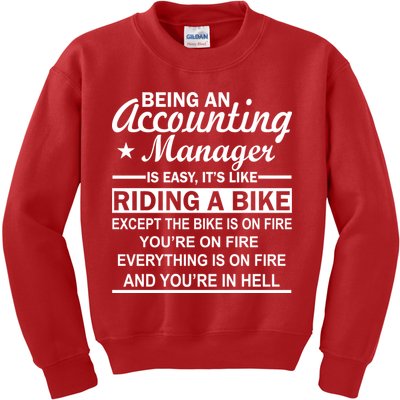 Being An Accounting Manager Riding A Bike In Hell Kids Sweatshirt