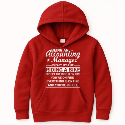 Being An Accounting Manager Riding A Bike In Hell Kids Hoodie