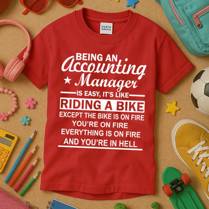 Being An Accounting Manager Riding A Bike In Hell Kids T-Shirt